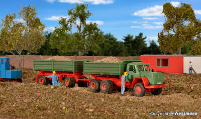 Kibri H0 - 14063 - H0 MAGIRUS DEUTZ 230 D 26 AK mit Kippanhänger - Artikelbild