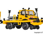 Kibri H0 - 16062 - H0 Zweiwege UNIMOG mit Zug-, Schubrahmen und Fahrleitungsbauwagen - Artikelbild