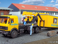 Kibri H0 - 16310 - H0 MB LP Wechsellader mit GleisBau Bürocontainer