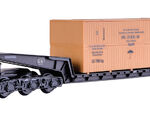 Kibri H0 - 16510 - H0 Waggon UNION Schienentiefladewagen Uaai 819 mit Übersee Holzkiste - Artikelbild