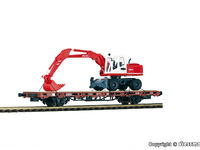 Kibri H0 - 26258 - H0 Niederbordwagen mit ATLAS Radbagger, Fertigmodell **Auslauf**