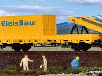 Kibri H0 - 26264 - H0 Schutzwagen mit Auflage für MFS 100 und Container GleisBau, Fertigmodell