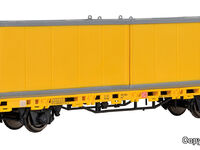 Kibri H0 - 26268 - H0 Niederbordwagen mit 2 Containern GleisBau, Fertigmodell