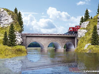 Kibri N - 37661 - N/Z Regnitz-Brücke mit Eisbrecherpfeilern, gebogen, eingleisig