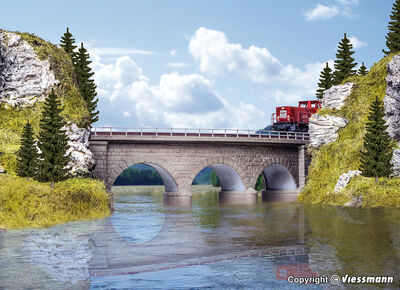 Kibri N - 37661 - N/Z Regnitz-Brücke mit Eisbrecherpfeilern, gebogen, eingleisig - Artikelbild