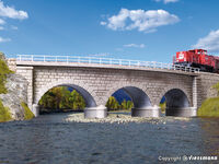 Kibri N - 37662 - N/Z Wildeck-Brücke mit Eisbrecherpfeilern, gebogen, eingleisig