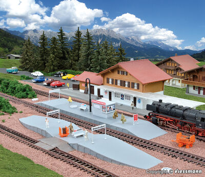 Kibri N - 37755 - N Deko-Set Rund um den Bahnsteig - Artikelbild