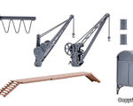 Kibri H0 - 38101 - H0 Deko-Set Kran- und Flaschenzug - Artikelbild