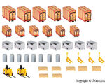 Kibri H0 - 38647 - H0 Deko-Set Kleincontainer und Ladegut - Artikelbild