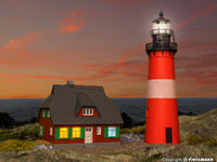 Kibri H0 - 39166 - H0 Leuchtturm Hörnum Sylt mit Nebengebäude