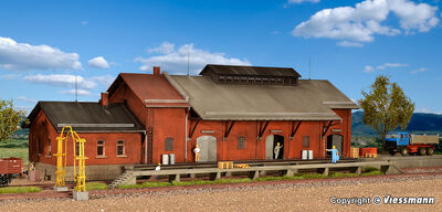 Kibri H0 - 39462 - H0 Güterhalle mit Lademaß und Freiladerampe - Artikelbild