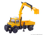Kibri H0 - 14991 - H0 Zweiwege UNIMOG GleisBau mit Arbeitskran und Korb **Auslauf** - Artikelbild