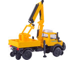 Kibri H0 - 14991 - H0 Zweiwege UNIMOG GleisBau mit Arbeitskran und Korb **Auslauf** - Artikelbild