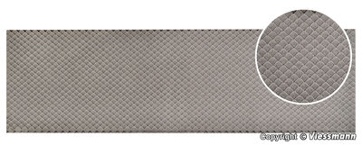 Vollmer 0 - 48732 - 0 Dachplatte Schiefer in Wabendeckung aus Steinkunst, L 54 x B 16,3 cm - Artikelbild