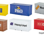 Kibri N - 37740 - N 20-Fuß High Cube Container, 6 Stück - Artikelbild