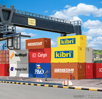 Kibri N - 37740 - N 20-Fuß High Cube Container, 6 Stück - Artikelbild