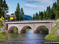 Kibri H0 - 39721 - H0 Steinbogenbrücke mit Eisbrecherpfeilern gerade, eingleisig