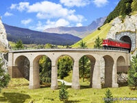 Kibri H0 - 39725 - H0 Riedberg-Viadukt mit Eisbrecherpfeilern gebogen, eingleisig