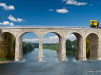 Kibri H0 - 39726 - H0 Rosanna-Viadukt mit Eisbrecherpfeilern gebogen, eingleisig