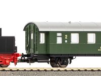 Piko H0 - 97933 - Start-Set mit Bettung Dampflok mit Personenwagen PKP