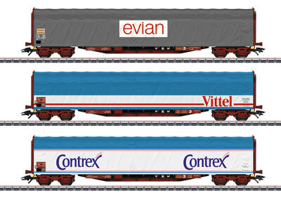 Märklin H0 - 47118 - Schiebeplanenwagen-Set Mineralwassertransport - Artikelbild