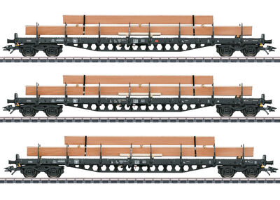 Märklin H0 - 47153 - Rungenwagen-Set mit Holzbeladung - Artikelbild