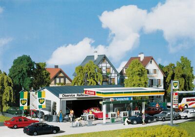 Faller - 130345 - Tankstelle mit Servicegebäude - Artikelbild
