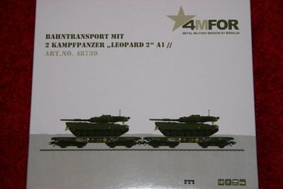 9. Advent 2011: Märklin 48739 Bahntransport 4MFOR mit 2 Leopard 2 A1 - Artikelbild