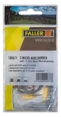 Faller H0 - 180677 - 3 Micro-Kabelbirnen, weiß - Artikelbild