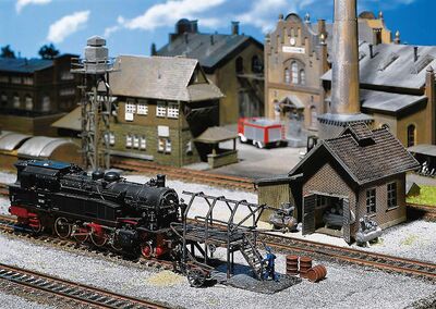 Faller H0 - 120139 - Kompressorhaus, Rohrblasgerüst, Schürhakengestell - Artikelbild