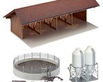 Faller H0 - 130584 - Geräteunterstand, Güllegrube und Futtermittelsilos - Artikelbild