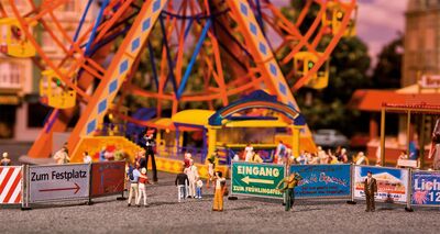 Faller H0 - 140358 - Kirmes-Absperrzäune und -Schilder, 720 mm - Artikelbild
