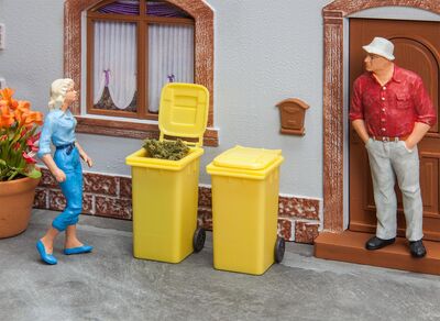 Faller 0 - 333225 - 2 Mülltonnen, gelb - Artikelbild