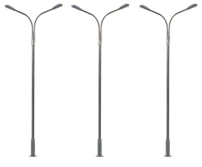 Faller H0 - 180101 - LED-Straßenbeleuchtungen, Peitschenleuchten, kaltweiß, 3 Stück - Artikelbild