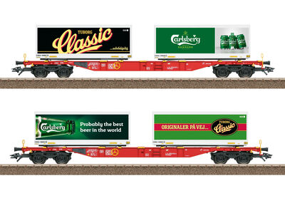 Trix H0 - 24509 - Containertragwagen-Set Carlsberg und Tuborg - Artikelbild