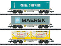 Trix N - 18703 - Containertragwagen-Set Bauart Sgmmns 190