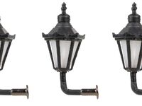 Faller H0 - 180111 - LED-Wandleuchte, Sechskantlaterne mit Krone, warmweiß, 3 Stück