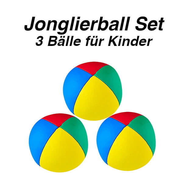 Jonglage-Fibel Jonglier Set / Bälle in Rot-Gelb-Blau / Tücher Beutel Sticker 