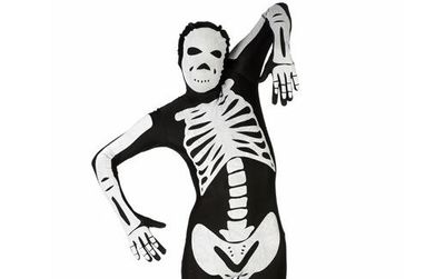 Morphsuit Skelett schwarz - größe XXL - Artikelbild